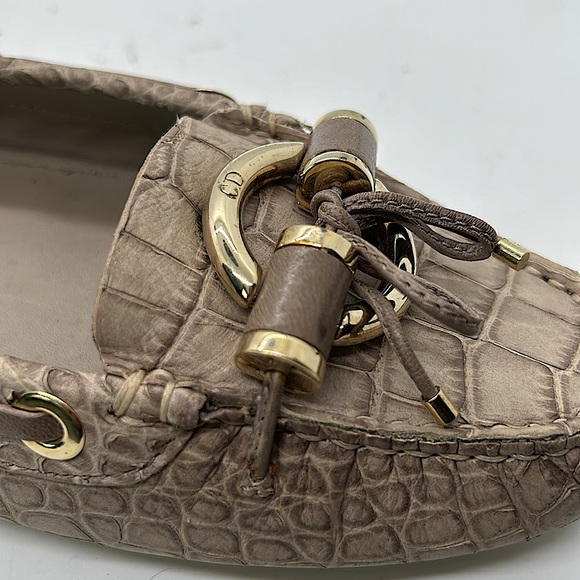Christian Dior Tan Snakeskin Print Leather Ballet Flats Shoes **Sz 40/US 10** - Picture 11 of 11